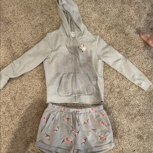 Pink brand hoodie/short set
